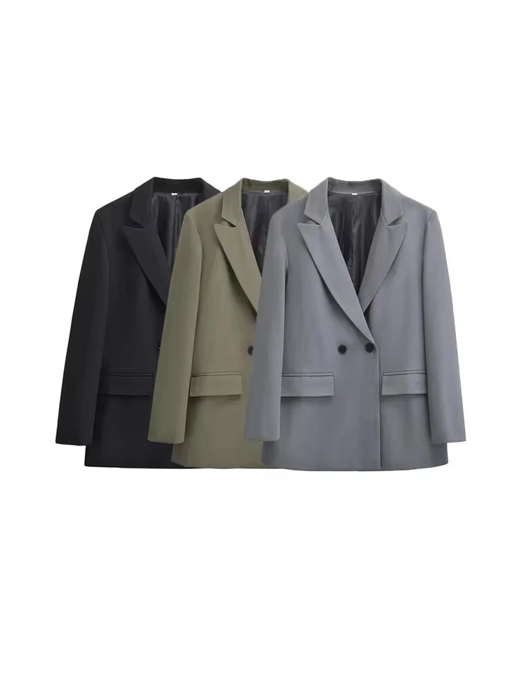 Willshela – Chaqueta Vintage con Cremallera y Cuello Clásico