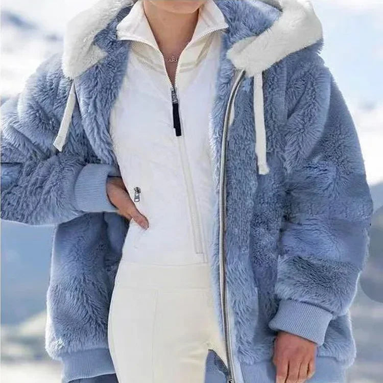 HieloDulce – Abrigo Polar Tricolor de Pelo Suave