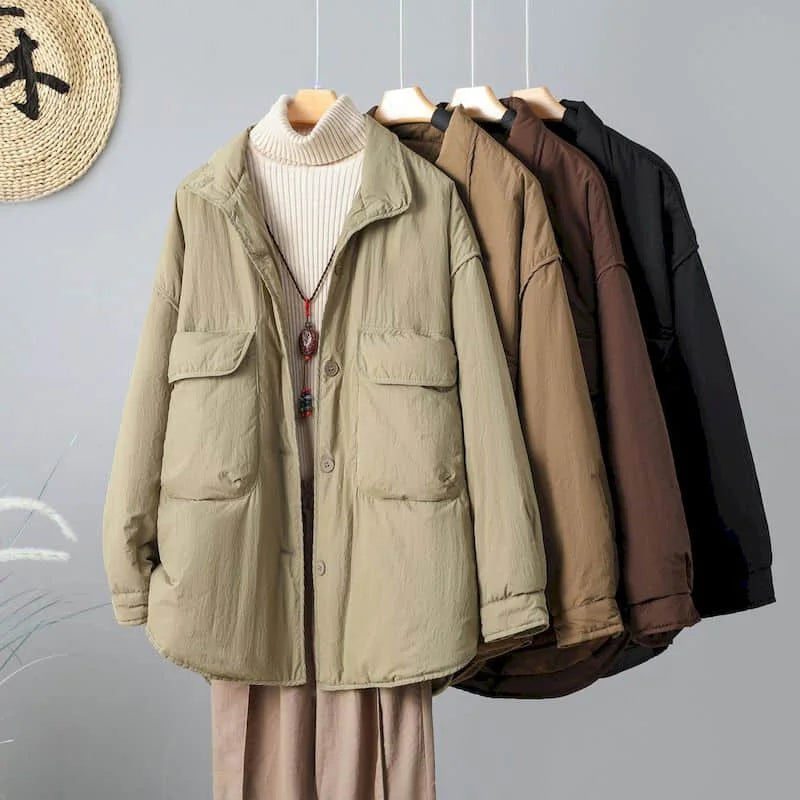 Chaqueta acolchada oversized con bolsillos utilitarios