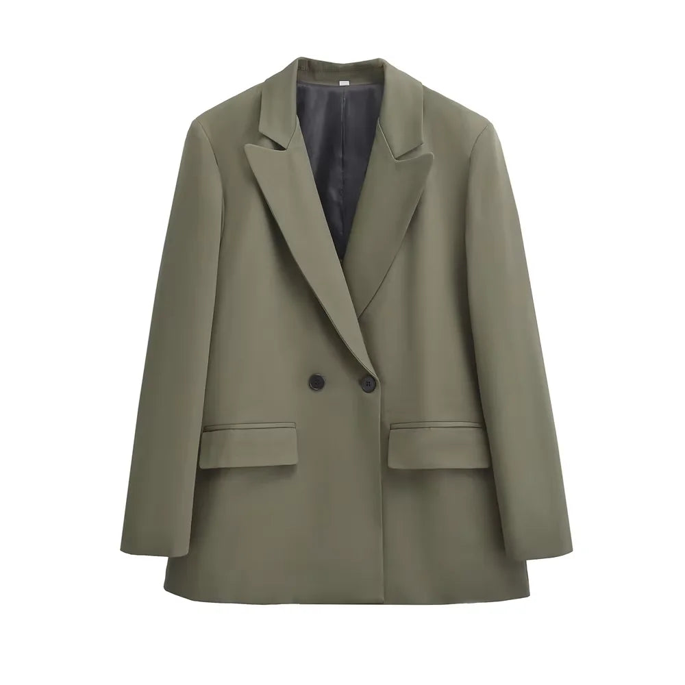 Willshela – Chaqueta Vintage con Cremallera y Cuello Clásico