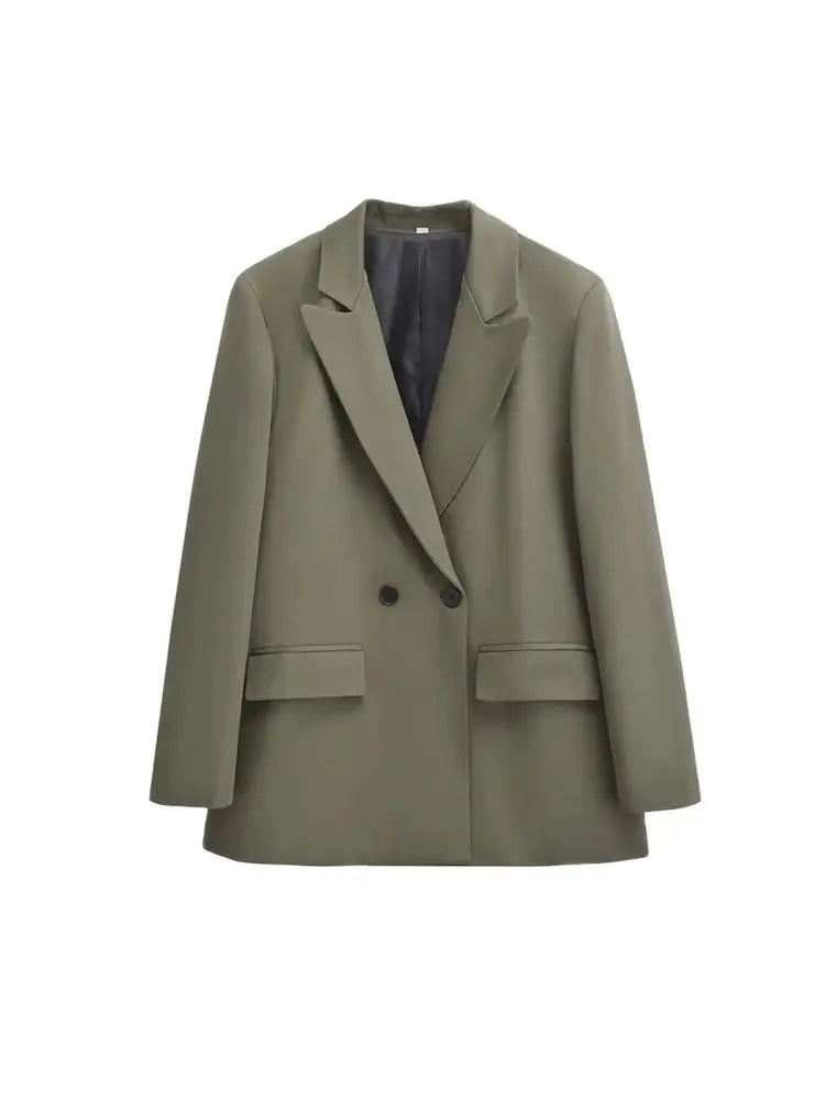 Willshela – Chaqueta Vintage con Cremallera y Cuello Clásico