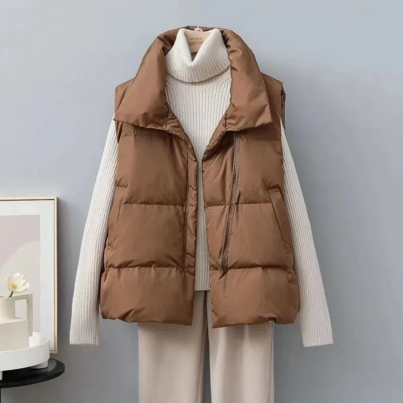 SoftShield – Chaleco Acolchado Oversize sin Mangas