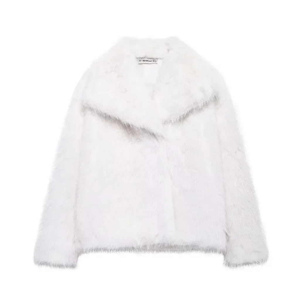 VelvetStorm – Abrigo Corto de Pelo Sintético Negro